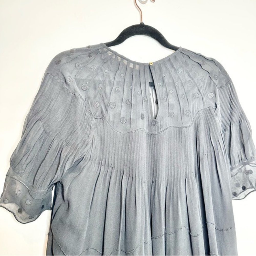 Ulla Johnson Black Silk Polka Dot Ruffle Dress - Picture 7 of 8